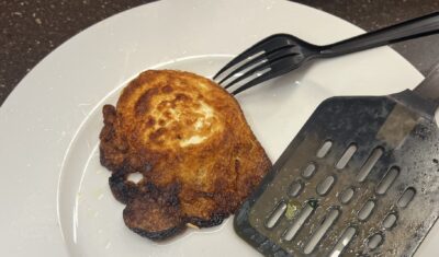 Image of burned egg on plate