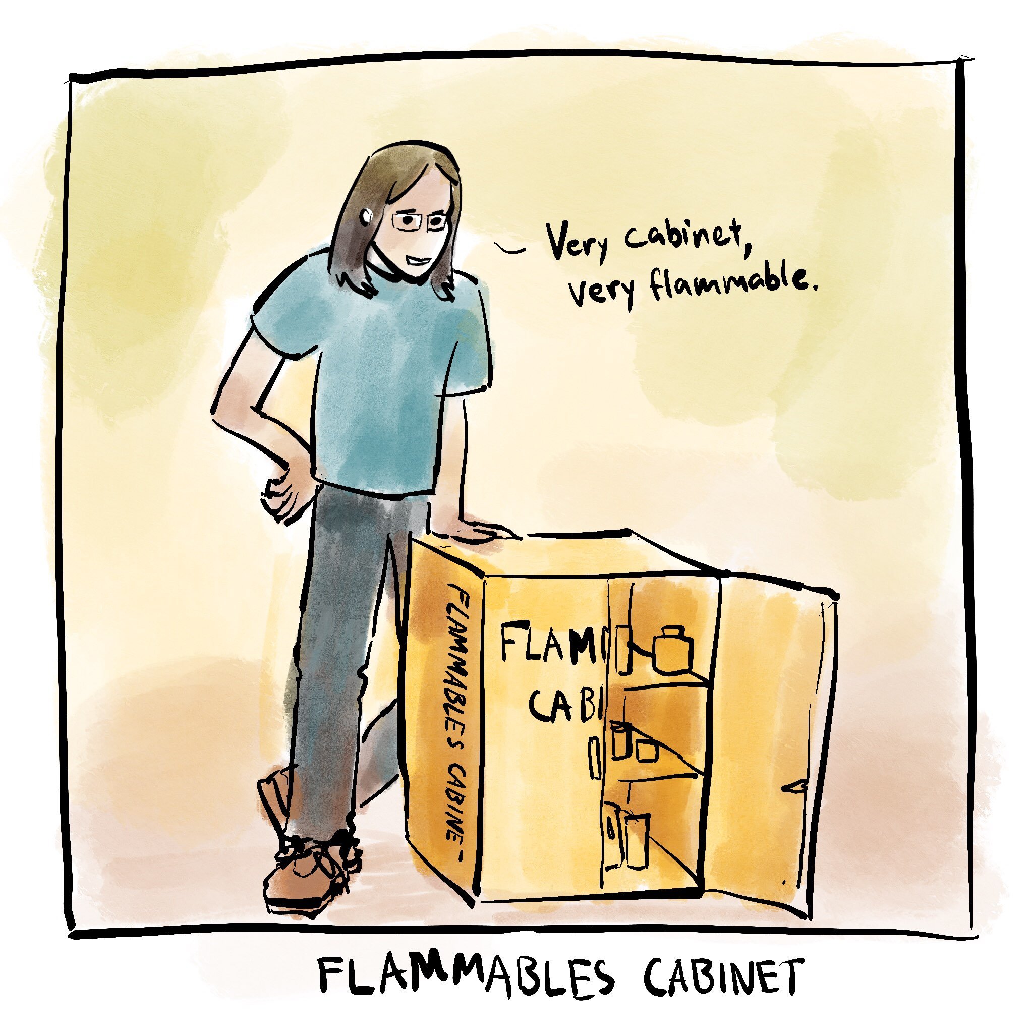 very cabinet, very flammable