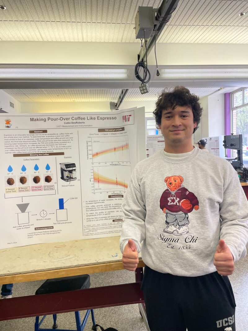 Presenter giving thumbs up in front of his poster.