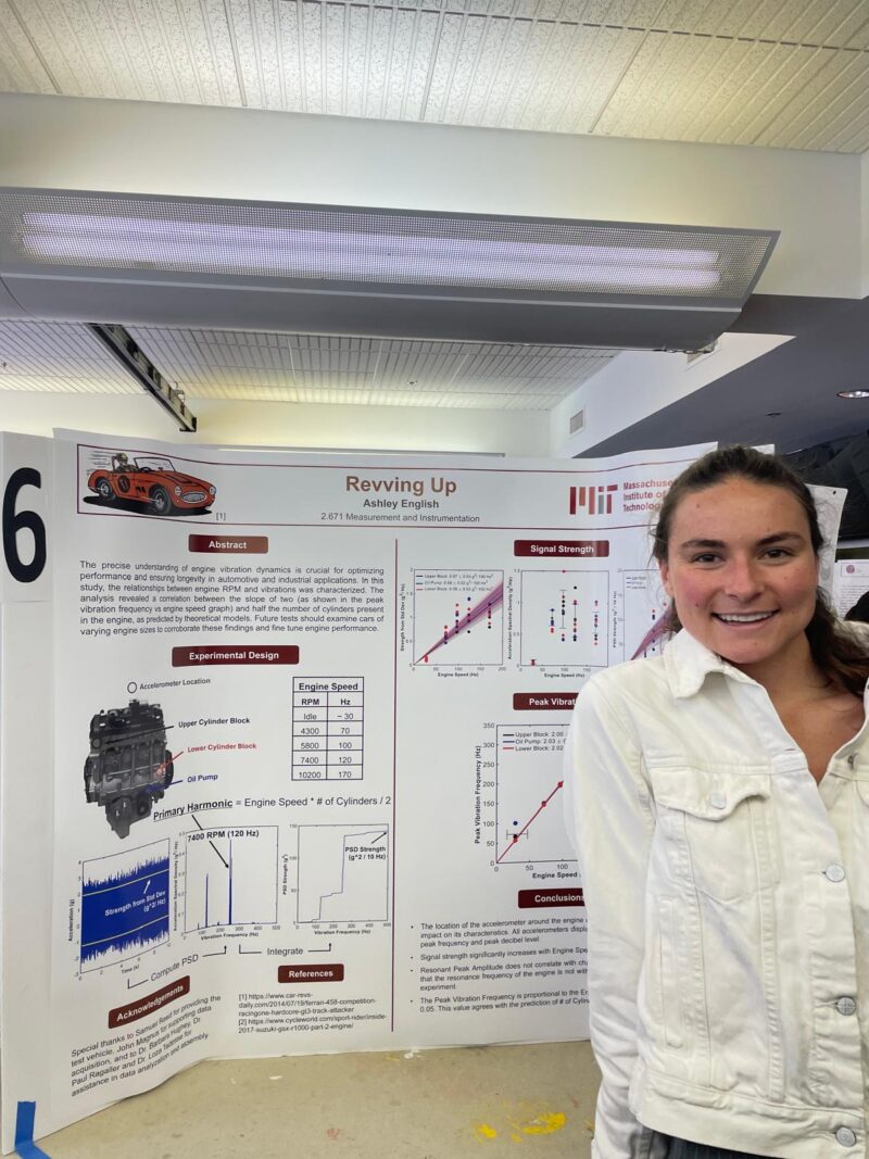 Presenter smiling in front of her poster.