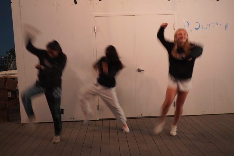 Players dancing together.