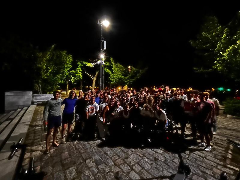 All of men's and women's soccer team together.