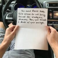 note on car