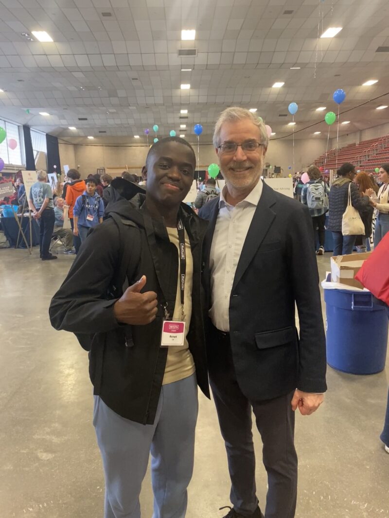Photo of author with the MIT Dean of Admissions, Stu Schmill