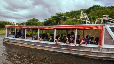 Global Classroom students on a ferry in Manaus, Brazil.