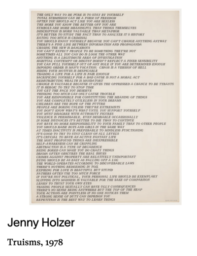 screenshot of jenny holzer work on the list site