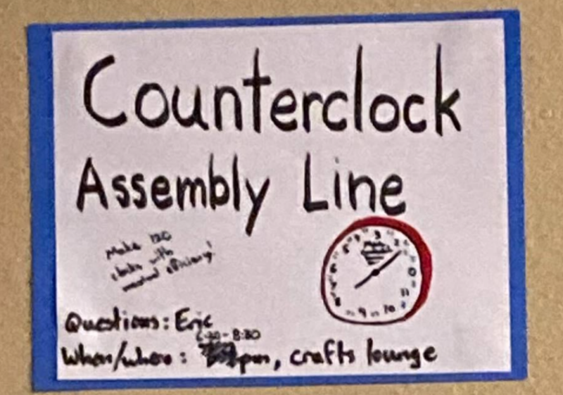 Sign for Counterclock Assembly Line