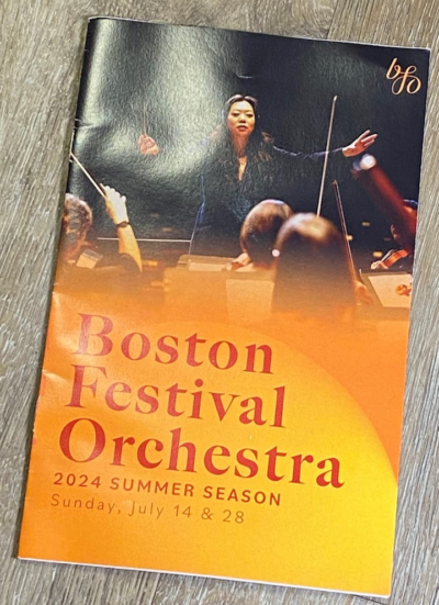 photo of a program pamphlet of the boston festival orchestra