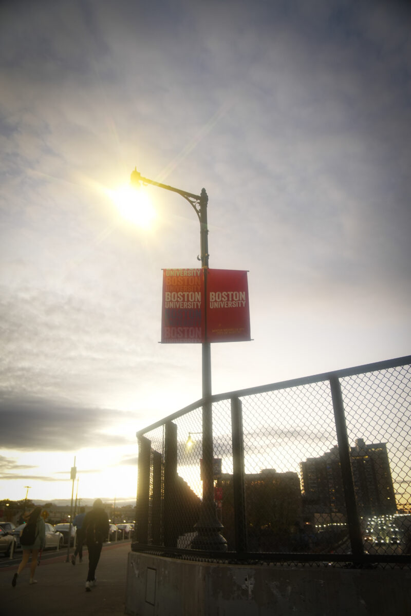 Photo of sign on light post reading