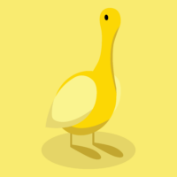 A MINIMALISTIC ILLUSTRATION OF A YELLOW DUCK STANDING ON A LIGHT YELLOW BACKGROUND. THE DESIGN…