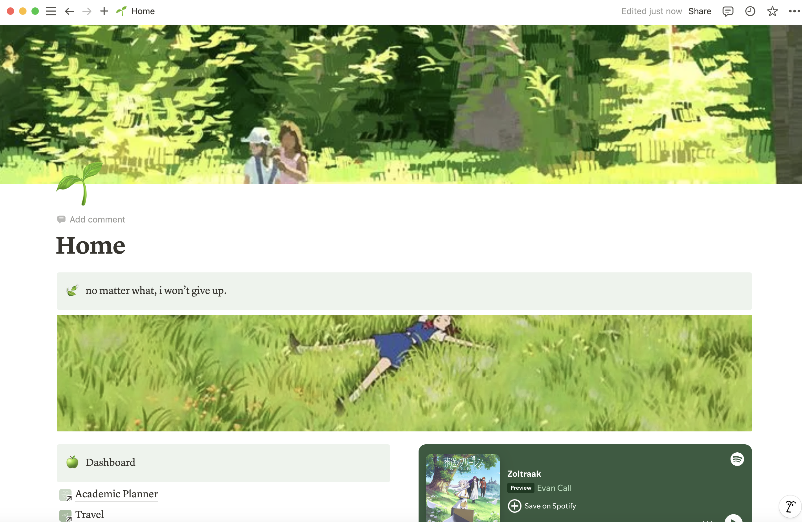 The composition features two animated characters set against a lush green background filled with detail.&hellip;