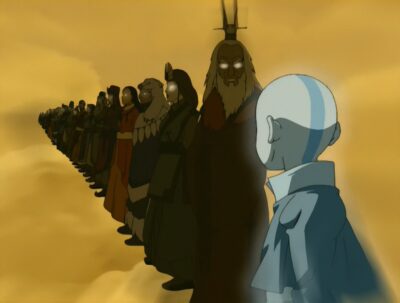 avatar aang looking back at the past avatars