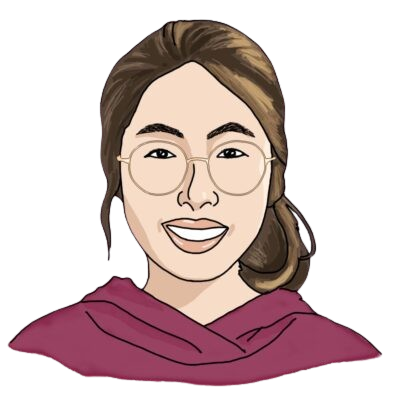 A head-and-shoulders illustration of Jenny. She has light skin, medium-length brown hair pulled back into a ponytail, and is wearing a dark pink hoodie.