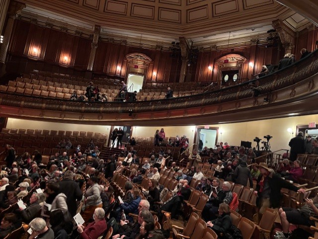 Big audience shot of opera before it started. wowza