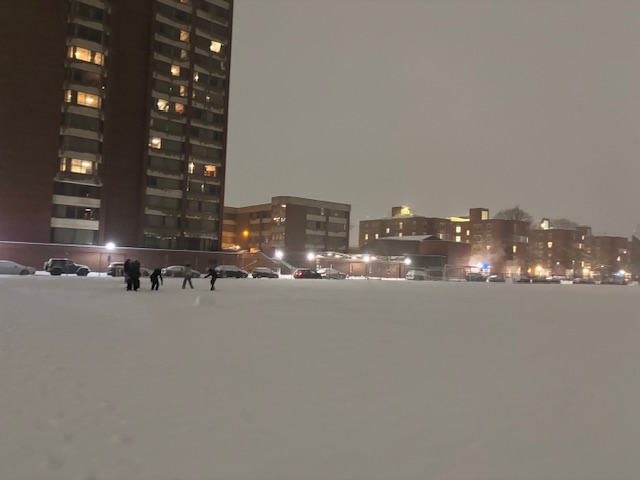 Snow dorm row