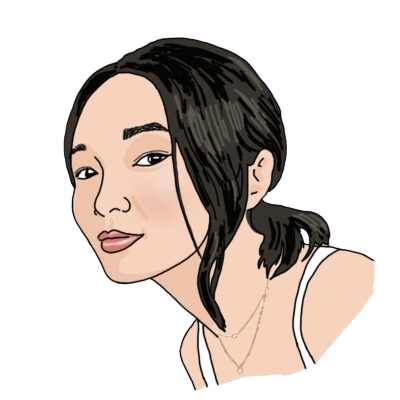 A head-and-shoulders illustration of Teresa. She has light skin, black hair pulled back into a ponytail with a strand falling out, and is wearing a white tank top and a necklace.