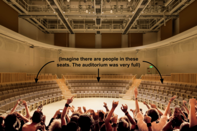 MIT's new music hall with excited audience