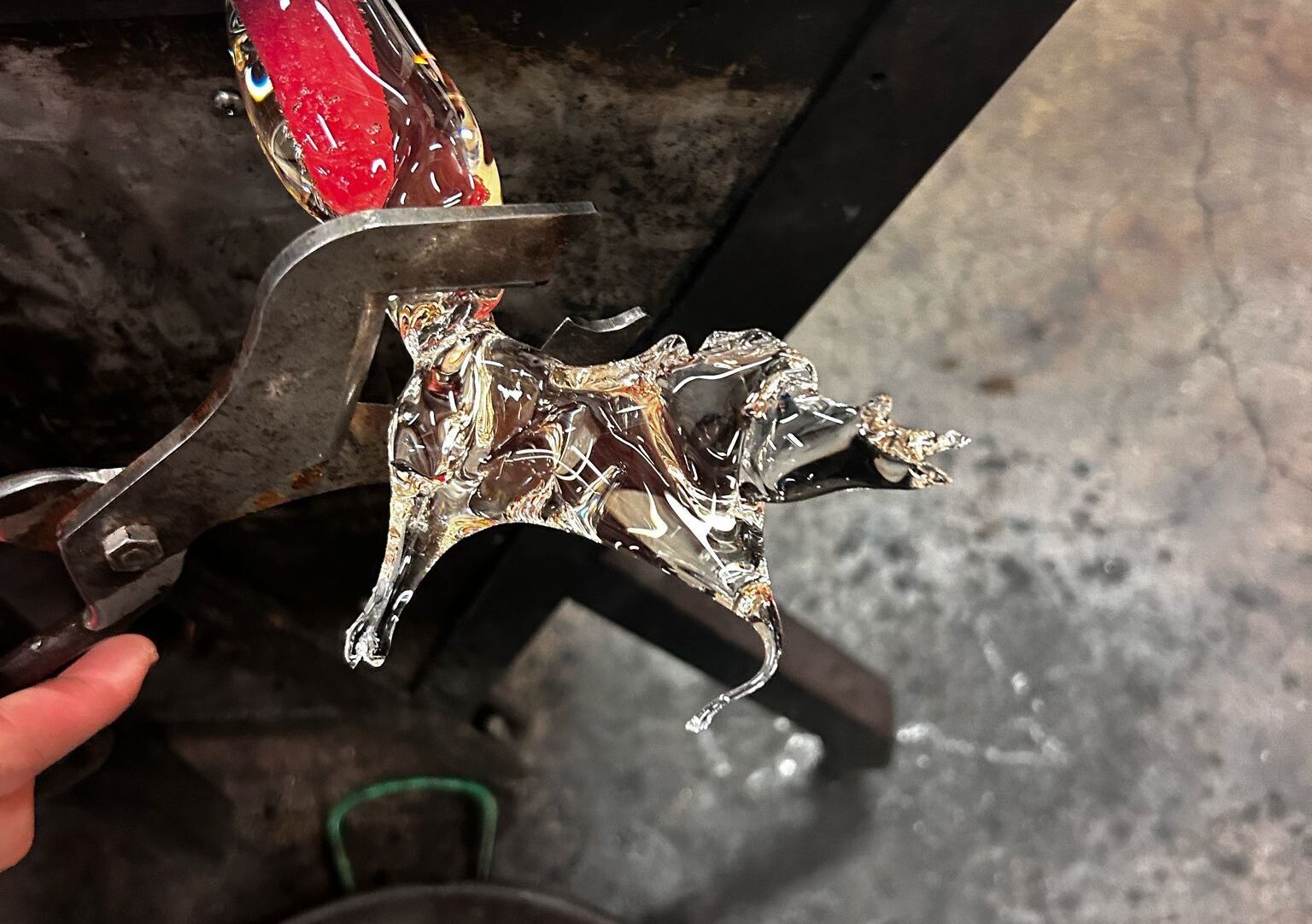 Misshapen glass horse 1