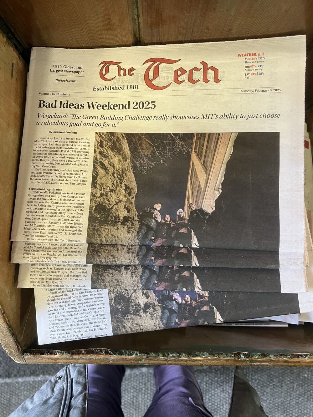 dig yer own grave on the front page of The Tech