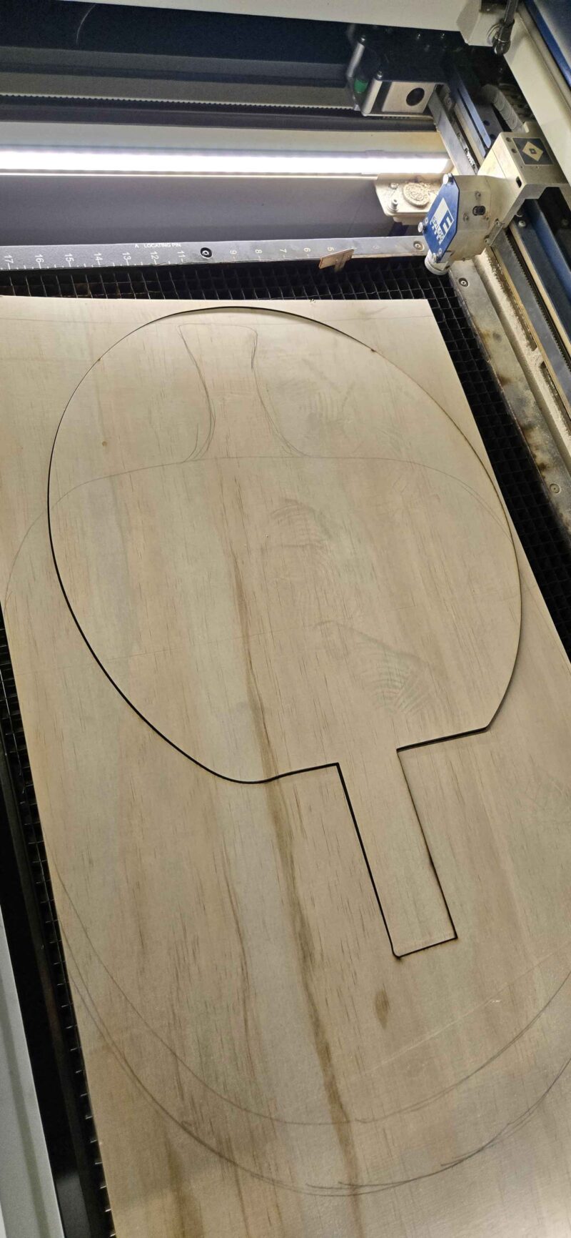ping pong shape in the laser cutter