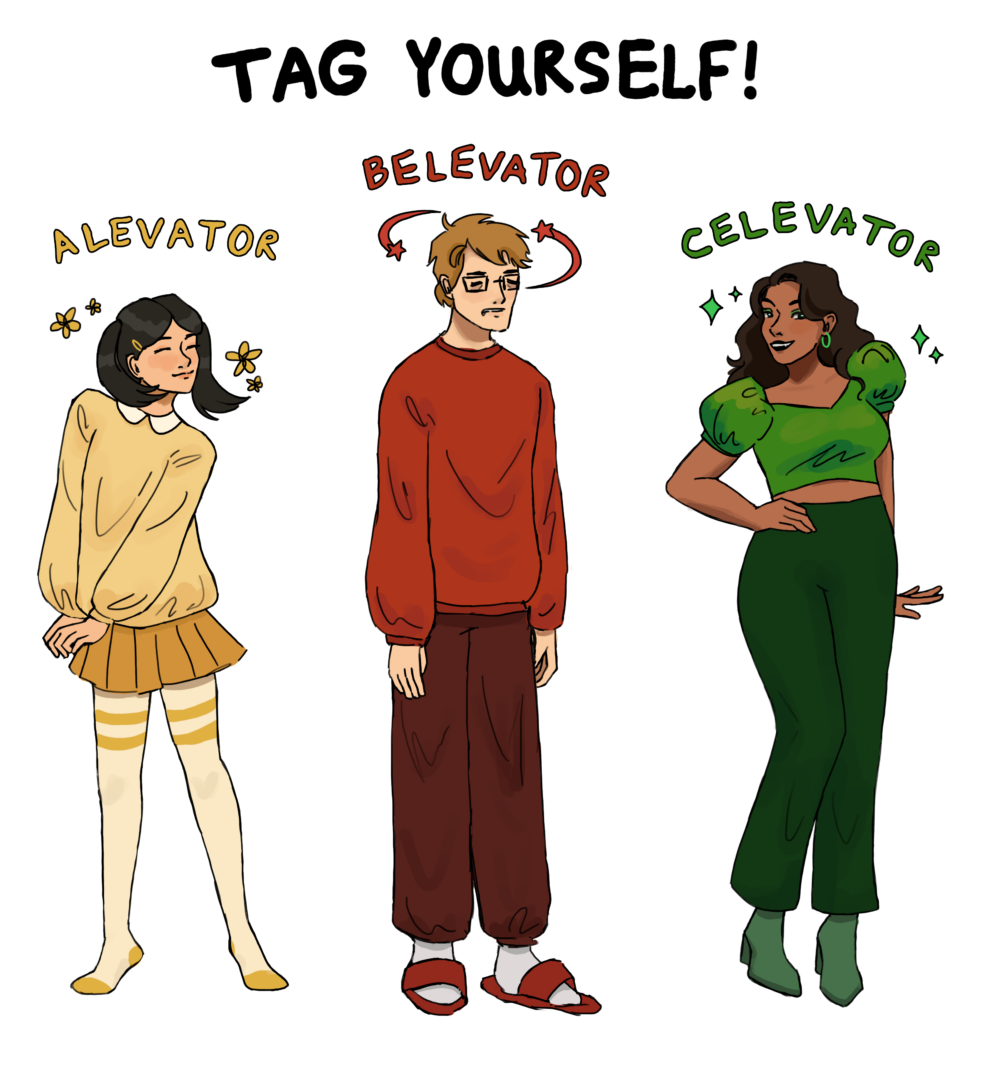 humanized drawings of the elevators