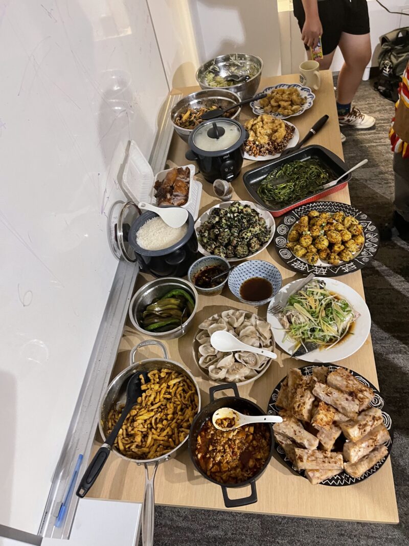 a table of food