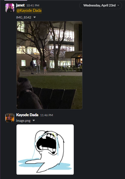 Kayode outside stud at night
