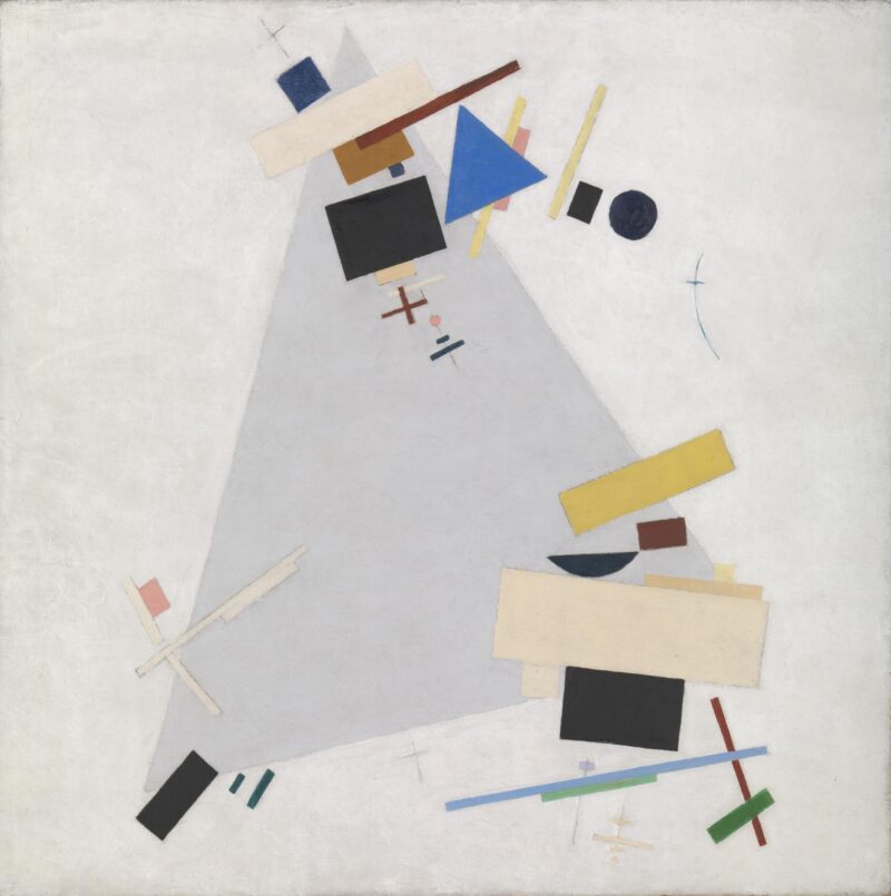 a photo of a painting with many graphic elements on it