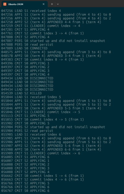 a picture of a computer terminal with many lines of debug code running down it