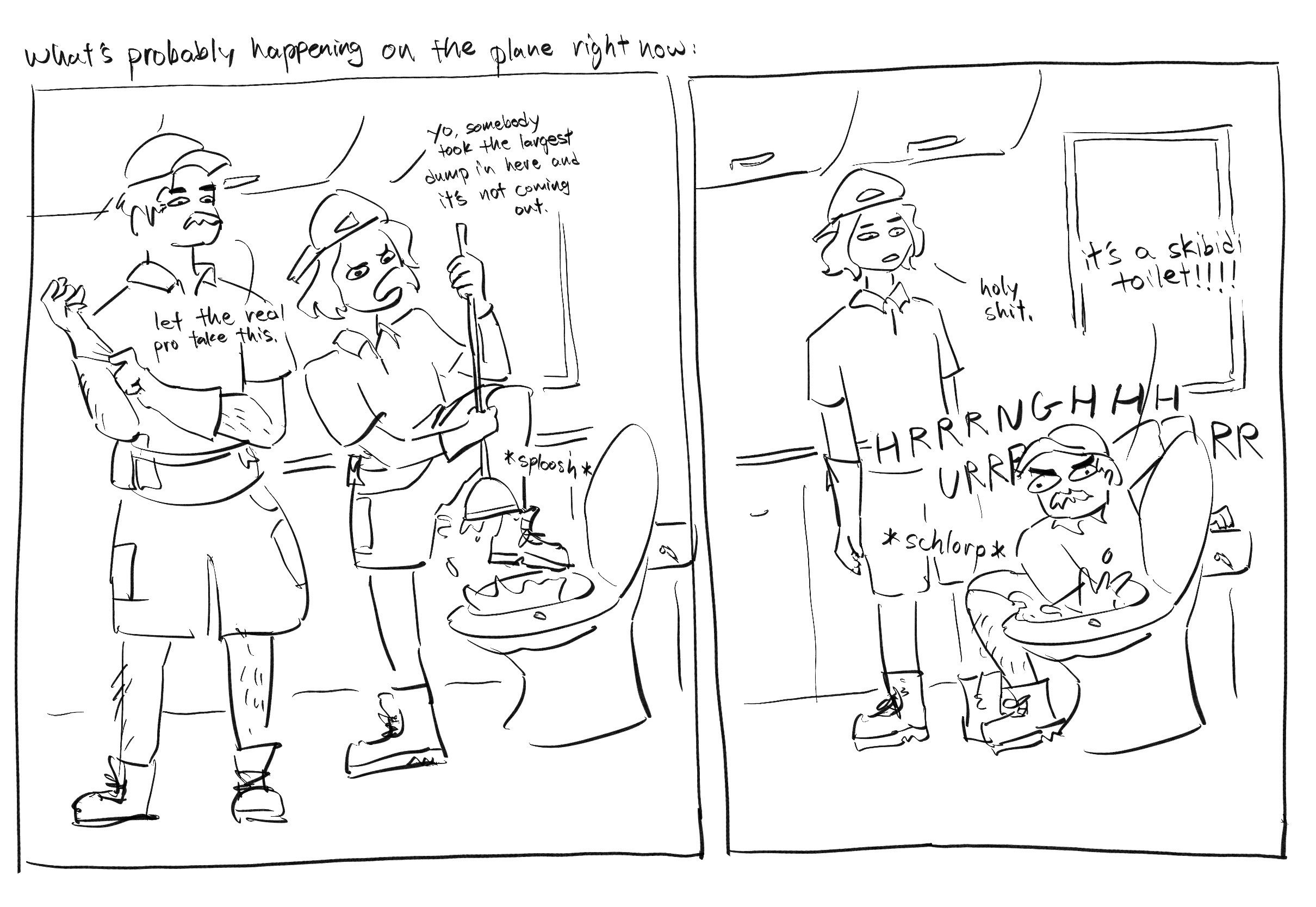 they plunge the toilet on board and find out it's a skibidi toilet