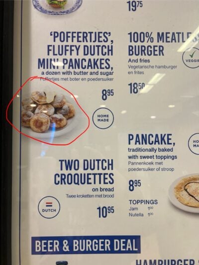 the pancakes on the display