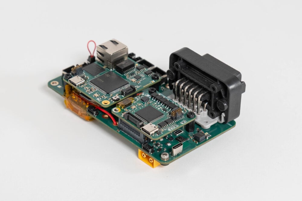 A picture of a PCB on a white background