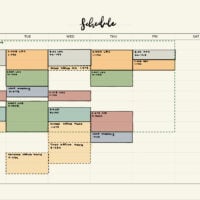 a page showing a weekly class schedule