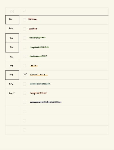 a todo list