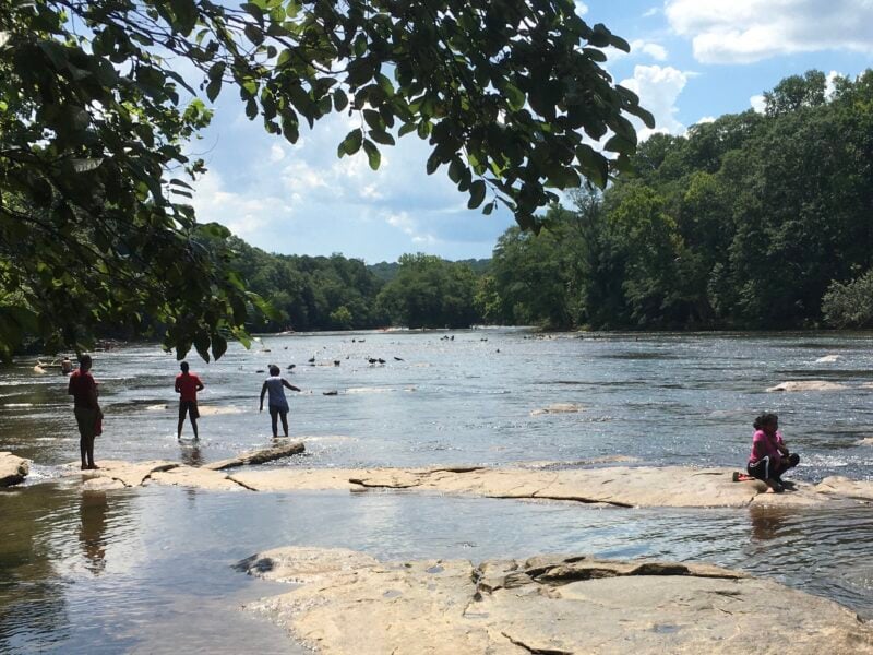 photo of the people hanging out in the Chattahoochee river