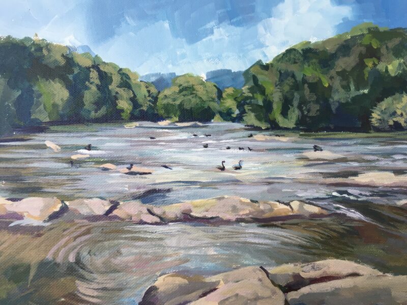 acrylic painting of the Chattahoochee river