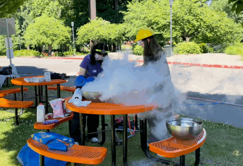 linsey and i making LN2