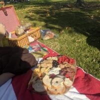 a picnic over a towel