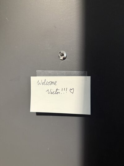sign on a door that says "welcome victor!!!