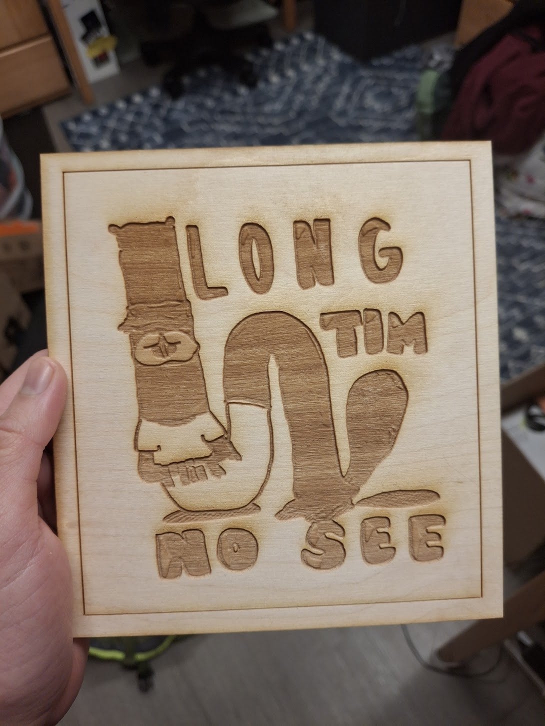 wooden laser cut long tim