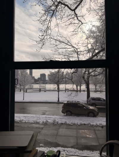 A snowy view of the charles