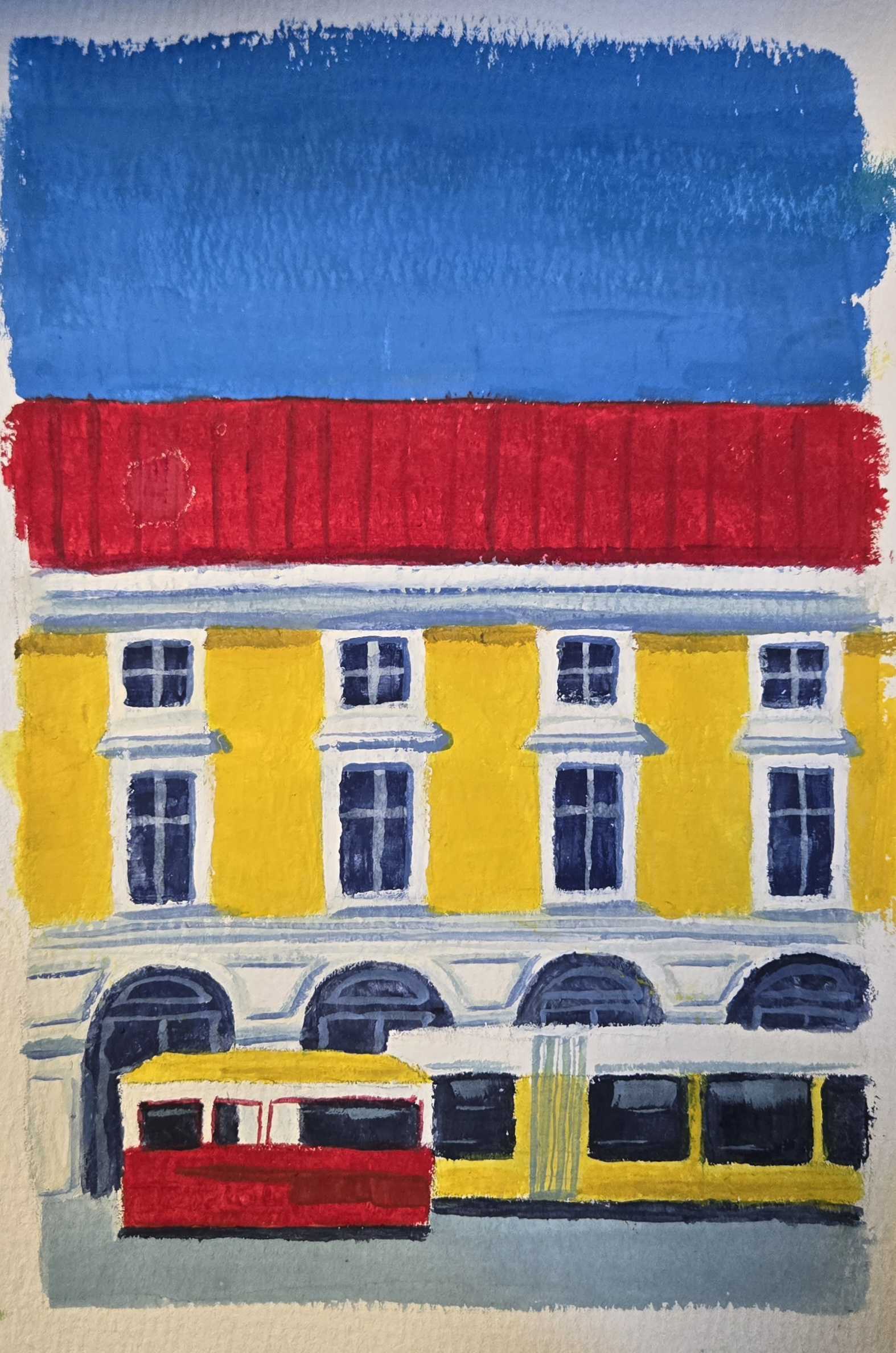 gouache painting of lisbon