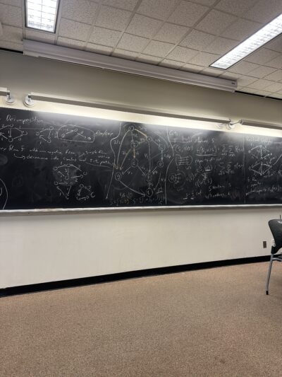 Writing on a chalkboard