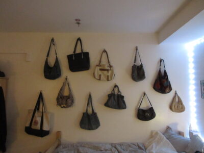 a wall of bags