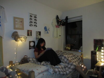 a girl in her room