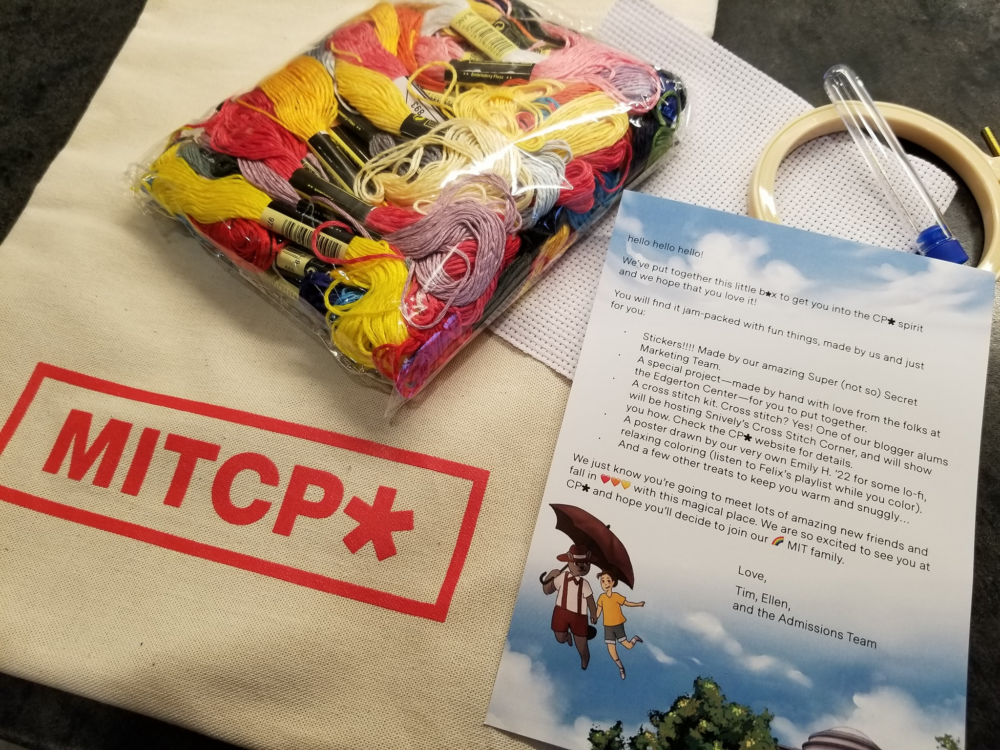 A cross stitching kit