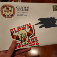 clown college envelope