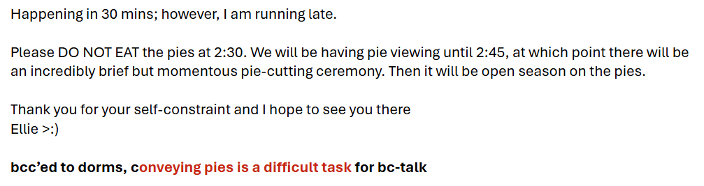 email bumping the party