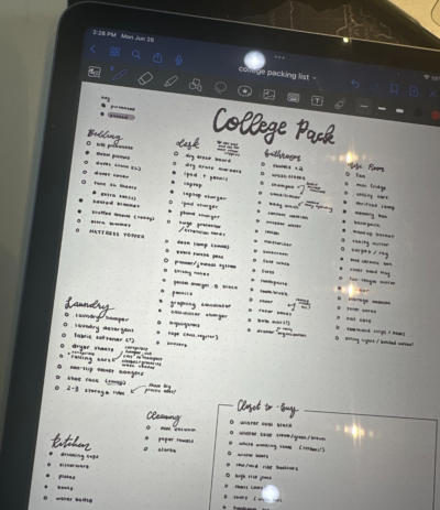 a packing list