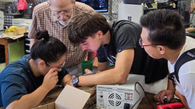 Students working on a project